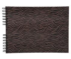 Exacompta 16006E Zebra Album Photos à Spirales 50 Pages Carton/Papier Motif Tigré Marron/Noir 32 x 22 x 2,8 cm