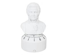 Kikkerland KT50-EU Minuteur de Cuisine Design Mozart, ABS, Blanc, 6,4 x 6,1 x 13,5 cm