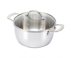 Bekaline 13511204 Belvia Faitout + couvercle verre en acier inoxydable 20 cm