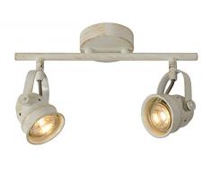 Lucide CIGAL - Spot Plafond - Ã 9 cm - LED - GU10 - 2x5W 2700K - Blanc Antique
