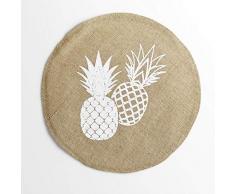le jardin des cigales set de table (0)38cm jute imprime ananas spirit
