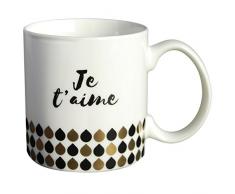 Draeger - Mug Original - Tasse à Thé à offrir en cadeau à vos proches - Tasse à Café en porcelaine fine - 350 ml 8 cm de diamètre x 8,5 cm de hauteur je taime