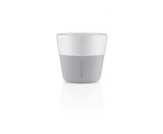 EVA SOLO 501045 Lungo Lot de 2 Gobelets Silicone 230 ML Porcelaine Marble Gris 8,5 x 8,5 x 8 cm