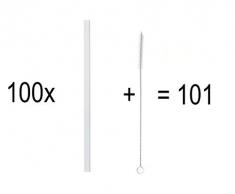 KOCH Paille en verre, droite, standard, avec pinceau, PAQUET VALEUR (100)