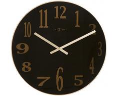 NeXtime 2472zw Smoky Mirror Glass Horloge Verre Noir