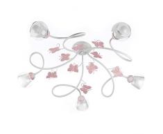 ONLI 4924/PL5 Plafonnier, Métal, Blanc/Rose