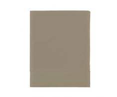 Essix - Drap Plat Royal Line Percale de Coton Taupe 270 x 300 cm