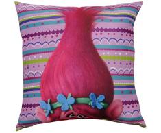 ST.IOANNIDIS&SON DW21004 Coussin RÃ©versible sous Licence Les Trolls en Polyester 40 x 40 cm, Rose, 40 x 15 x 40 cm