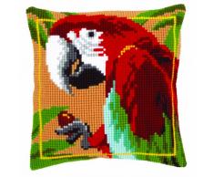 Kit coussin au point de croix Perroquet rouge