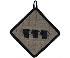 kela Manique Tabea avec Motif carrÃ© 20x20cm en Coton, Brun/Gris, 20x20x2 cm