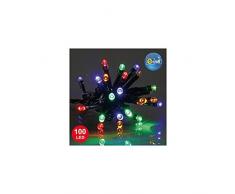 E=M6 5EEX333MC Guirlande 100 LED Fil Vert, Plastique, Multicolore