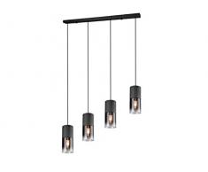 Trio Leuchten 630770 Lampe suspendue, Métal, Noir Mat