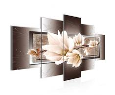 Tableau decoration murale Fleurs Magnolia 200 x 100 cm - XXL Impression sur Toile Salon Appartment 5 Parties - prÃªt Ã accrocher - 205751a