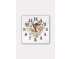 Bonamaison Horloge Murale en MDF, Multicolore, 30 x 30 cm