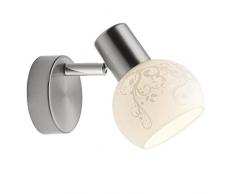 Brilliant AG 10510/05 Spot patÃ¨re, MÃ©tal, E14, 40 W, Acier/Verre Blanc