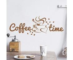 Coffee Time Sticker Mural Motif café et café 30 x 11 cm