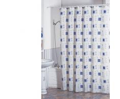 MSV 140112 Rideau de Douche Polyester + Plastique 180 x 200 x 0,1 cm - 12 anneaux inclus