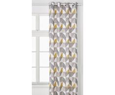 Julian Charles Delta Rideaux à Åillets doublés de, 229 cm de Longueur x Largeur de 112 cm, Coton, Gris, 229 x 112 x 0.1 cm