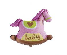 Rayher 87069262 Ballon Cheval Ã Â Bascule, 94Â cm sous Blister 1stÃ¼ck 94Â cm 1Â PiÃ¨ce, Film PolyÃ©thylÃ¨ne Rose BÃ©bÃ©, 21Â x 13Â x 2Â cm, 6Â UnitÃ©s de