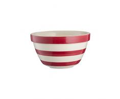 Mason Cash Rouge à Bandes résistante aux impacts en faïence S24 (20 cm) Tout Usage à Pudding Bol, Rouge/Blanc