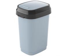 Kis 8075000 0307 01 Poubelle Dual Swing 10 litres en Gris-Anthracite, Plastique, 19x25x32 cm