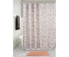 InterDesign Mosaic Vine rideau douche, rideau baignoire 183,0 cm x 183,0 cm en polyester, rideau de bain avec motifs mosaÃ¯que, corail/taupe