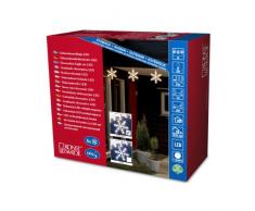 Konstsmide 4439-103 Guirlande Déco 5 Flocons Acryliques + 60 LED Blanc Chaud + Câble Transparent 24 V
