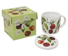 Excelsa Tasses & Co. TisaniÃ¨re avec Filtre et Couvercle 3Â Dimensions Porcelaine, More/Cerises/Cassis, 12Â x 12Â x 10Â cm