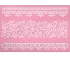 Kitchen Craft SDILACEMAT16 Moule de GlaÃ§age de Dentelle, Plastique, Rose, 9 x 12 x 16 cm