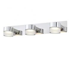 Briloner Leuchten 2247-038 mirroir, Applique Salle de Bain LED, Métal, Intégré, 5 W, Chrome, 3er