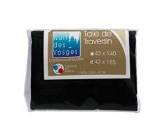 Nuit des Vosges 2106626 Cotoval Taie de Traversin Uni Coton Noir 43 x 185 cm
