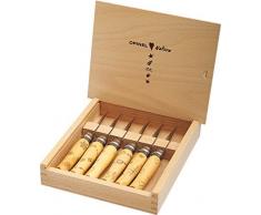OPINEL - La Collection Nature - 6 Couteaux Collection OPINEL - Couteaux Pliants NÂ°07 Manche Motifs Nature - Lame Inox 8 cm & Manche en Bois de Buis GravÃ©