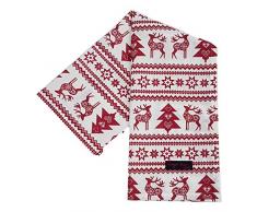 Ragged Rose Torchons de Noël en Coton Rouge/écru 50 x 70 cm