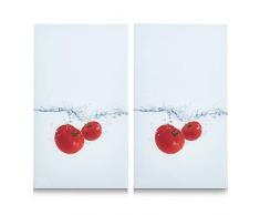 Zeller Lot de 2 Cache-plaques en marbre, pour plaques Cuisson, Verre, Tomato Splash, 30x52x1 cm