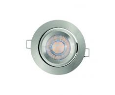 LEDVANCE Downlight Lot de 3 Spots LED Encastrables | Acier brossé | Dimmable | Découpe 80-85mm | 5 Watts - 400 Lumens | Blanc Chaud 2700K | Etanche IP20