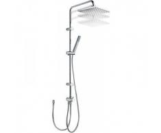 Trois robinetterie 06163506 Kit Barre de Douche anticalcárea siège sur rail sur leur support mural douchette fixe 250 x 250 mm douche Anticalcaire-Lampe SATÍN. Adaptable aux mitigeurs à double sortie et bañoducha.