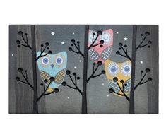 HMT 318017 Eco Master Hiboux Nuit Paillasson Caoutchouc Gris 45 x 75 cm