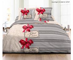 douceur de nuits Parure de Couette, Coton, Multicolore, 240x220x1 cm