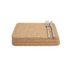 T&G Set de table rectangulaire LiÃ¨ge 28 cm x 20 cm x 0,6 cm Lot de 6