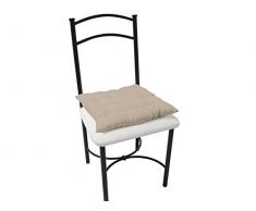 Soleil dOcre 5232 Alix Dessus de Chaise CapitonnÃÂ© Polyester Taupe/Ecru 40 x 5 x 40 cm