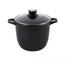 De Buyer 8319.24 Choc Extreme Marmite Ã SpÃ©cialitÃ© AntiadhÃ©sive - Fonte dAluminium RevÃªtue - 2 Anses - avec Couvercle Verre - DiamÃ¨tre 24 cm