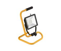 Goobay 59006Â A +, Construction Spot Projecteur Ã LED avec pied, verre, 30Â W, noir/jaune, 25Â x 26Â x 39,5Â cm