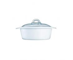 Luminarc N6298 Cocotte 2L avec Couvercle Blanc-Blooming, Vitrocéramique, WeiÃ, Transparent, 20 cm
