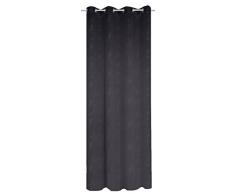 Home Fashion Rideau occultant Rideau Paillettes Impression, Polyester, Noir, 245Â x 140Â cm