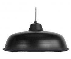 Tosel 14174 Trog Roulé Suspension Repoussé Bord Roulé Acier Noir E27 40 watts 32 x 32 x 90 cm