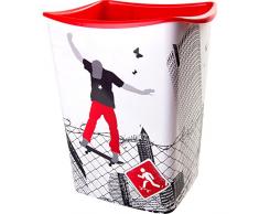 Hega Skate Poubelle 15Â L, Multicolore, 24.3Â x 28.4Â x 35Â cm