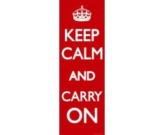 1art1 Motivation Poster de Porte - Keep Calm and Carry on, Rouge (158 x 53 cm)
