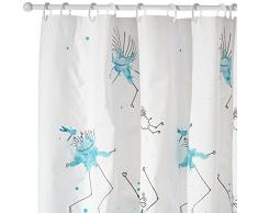 Ridder 33353S-350 Rideau de Douche Bazillus avec Anneaux PEVA Bleu 180 x 200 cm