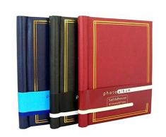 Anker Autocollant Albums Photo avec 20Â feuilles/40Â CÃ´tÃ©s Chaque, Noir/Rouge/Bleu, Large, Lot de 3