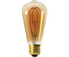 Girard Sudron 716610-LED ST64 Ampoule LED Ã Filament Boucle E27 ES Edison Blanc Chaud 400 Lumens Dimmable 4 W Ambre